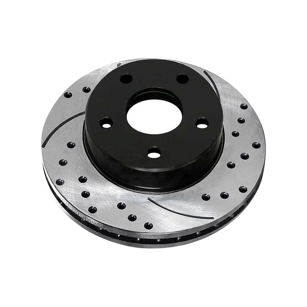 2.0L Brake 1.8L AutoShack FWD 2011 Rotors Driver Pair AWD Passenger 2008-2017 for of PR63039LR Slotted 2012 2 Mitsubishi and Front Lancer Side Drilled 2007-2010 Dodge Replacement Caliber 2.4L