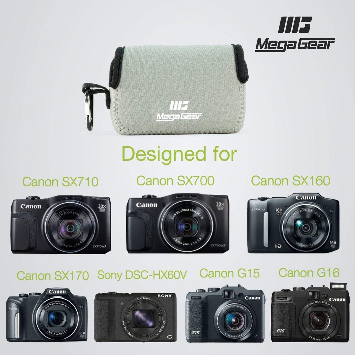 Camera HS, Case PowerShot HS, IS G15, SX170 Canon SX700 Neoprene Canon SX160 Sony DSC-HX50V, DSC-HX60V, HS, SX710 MegaGear G16, IS, SX720