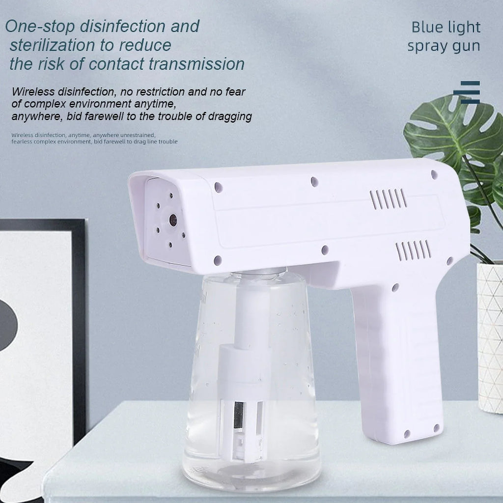 Spray 3-in-1 Maker, Electrolysis Blue Gun Disinfection Water NaClO and Generator, Light Disinfectant