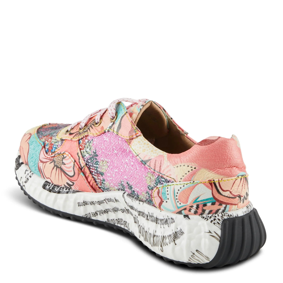 Pink Touch L'Artiste Spring Step - Sequin US 5 Stylish EU Leather with / Comfort Women's Fashion Cabaret Sneakers 35 a Sparkling Multi