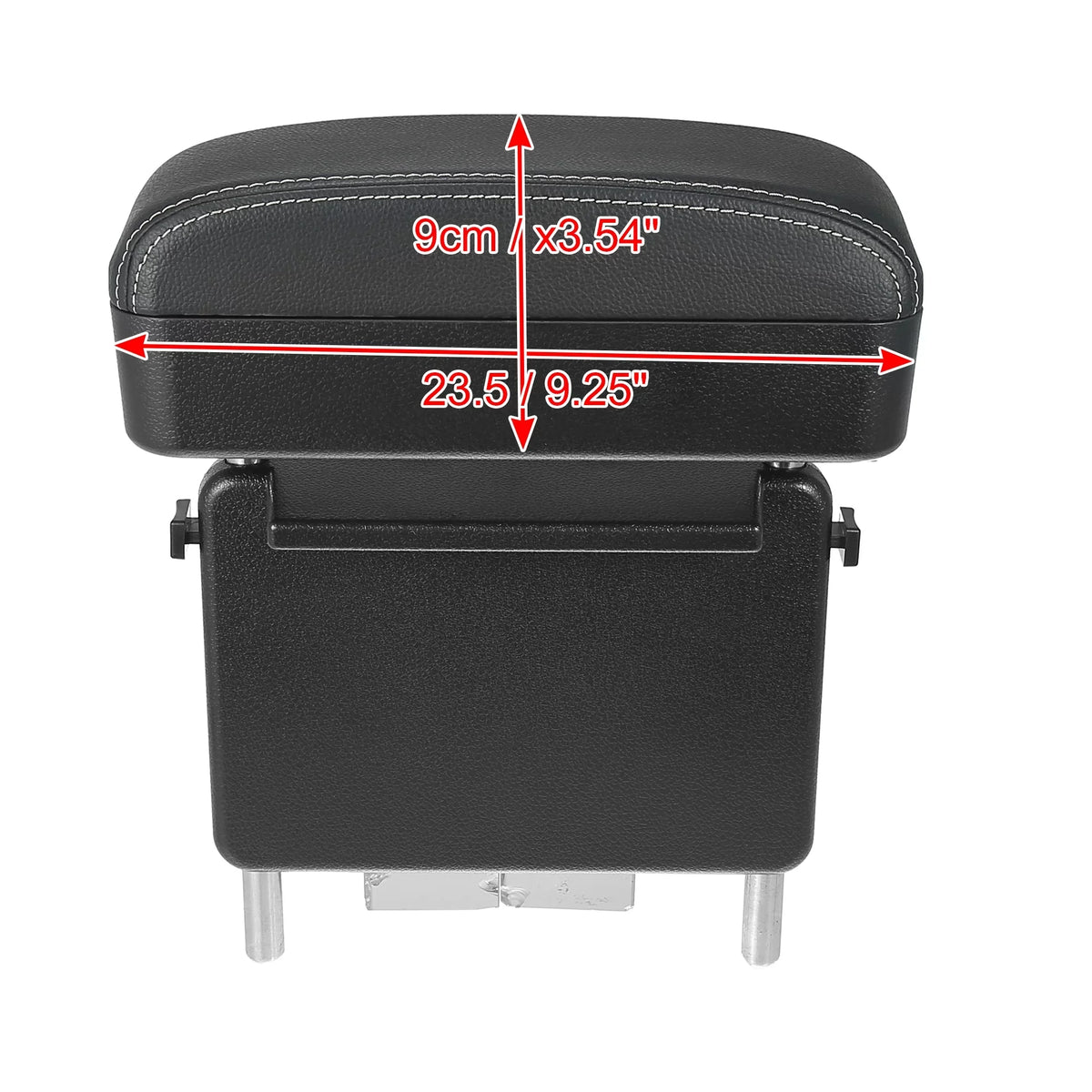 White Armrest Box Adjustable Center Armrest Car Storage Seat with Leather Organizer Line Box Gap Armrest PU
