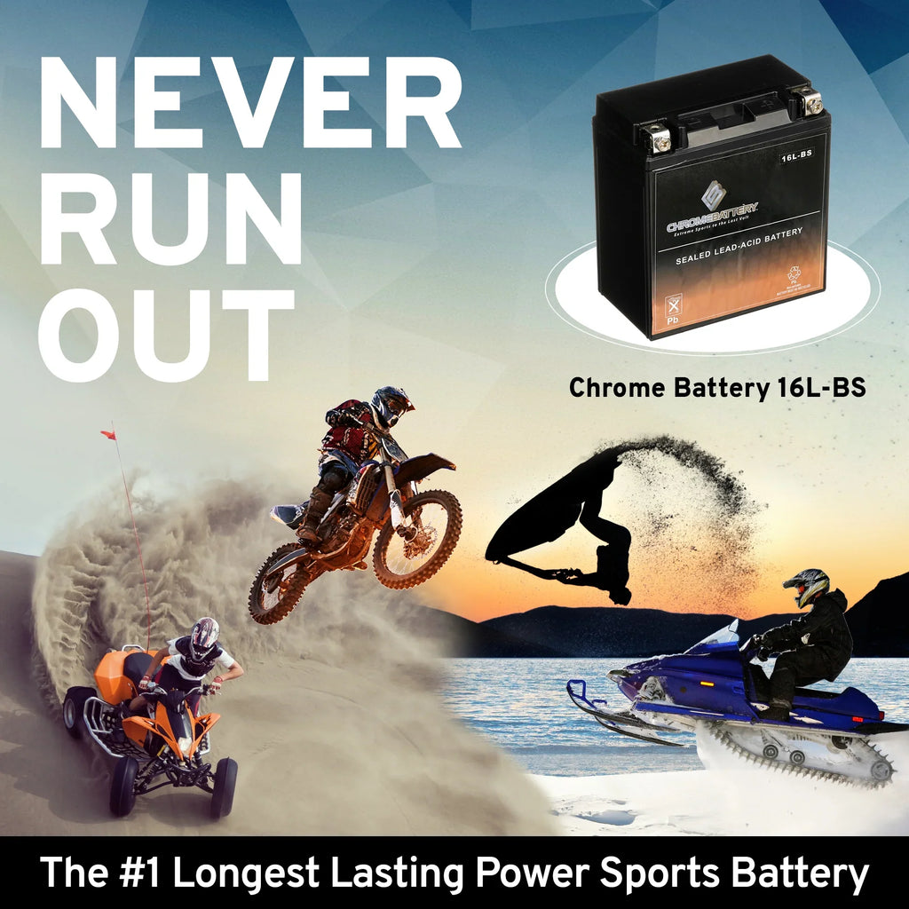 Ski Chrome Battery Volts,14 12 Sx Ah, 87-'95 230 Ytx16l-bs (16l-bs Jet Battery Cca) Js650 for Kawasaki