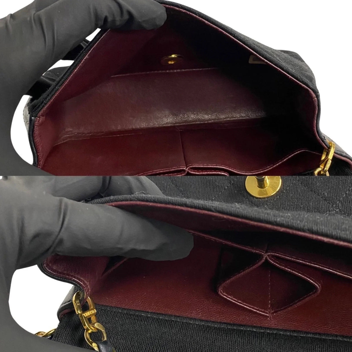 73960 Full Matelasse Lambskin CHANEL Cotton Shoulder Flap Bag (Good) Turnlock Chain Pre-Owned