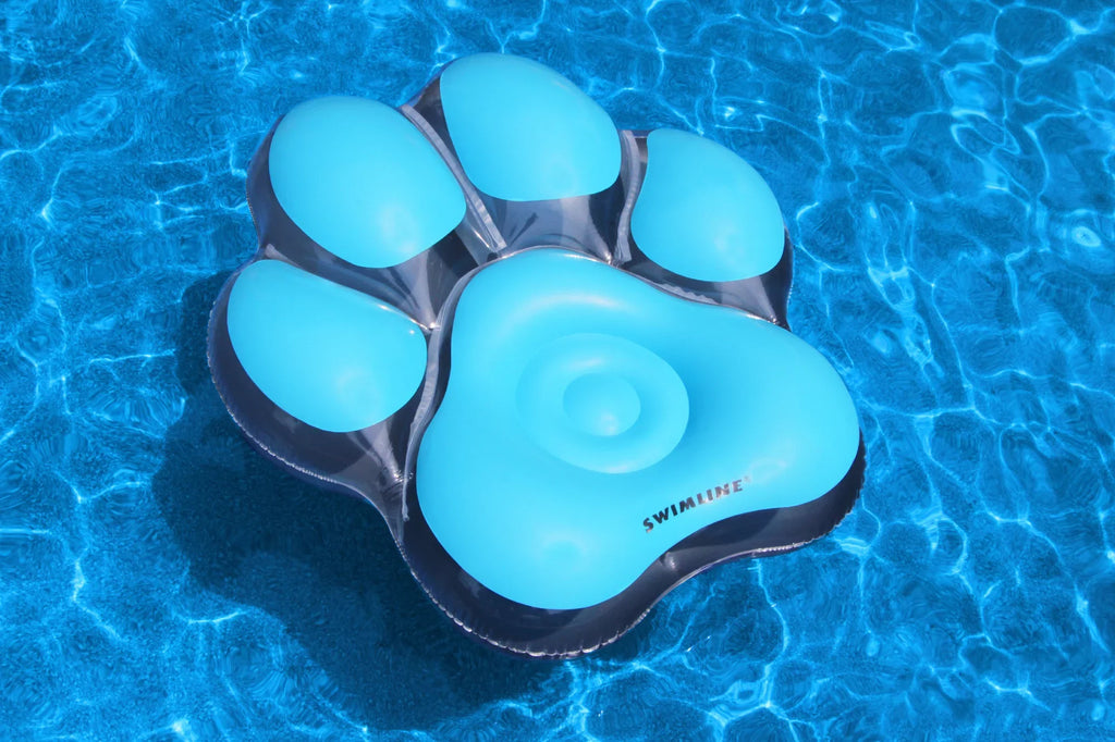 Swimming Inflatable Pawprint Float Island Pool 61" Blue