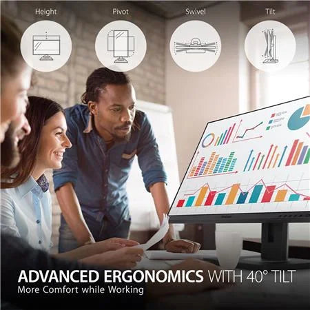 Ergonomics Office HDMI, USB Docking Degree C Integrated Monitor and 3.2, and for Inch 4K RJ45, VG2756-4K Port 27 ViewSonic 40 with Home Display Tilt IPS