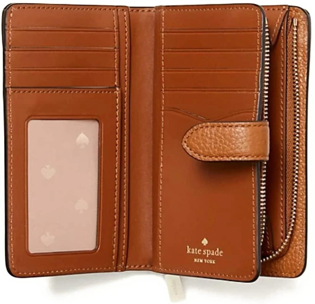 Compact Medium Wallet Kate Leather York New Bifold Gingerbread Leila Spade Warm