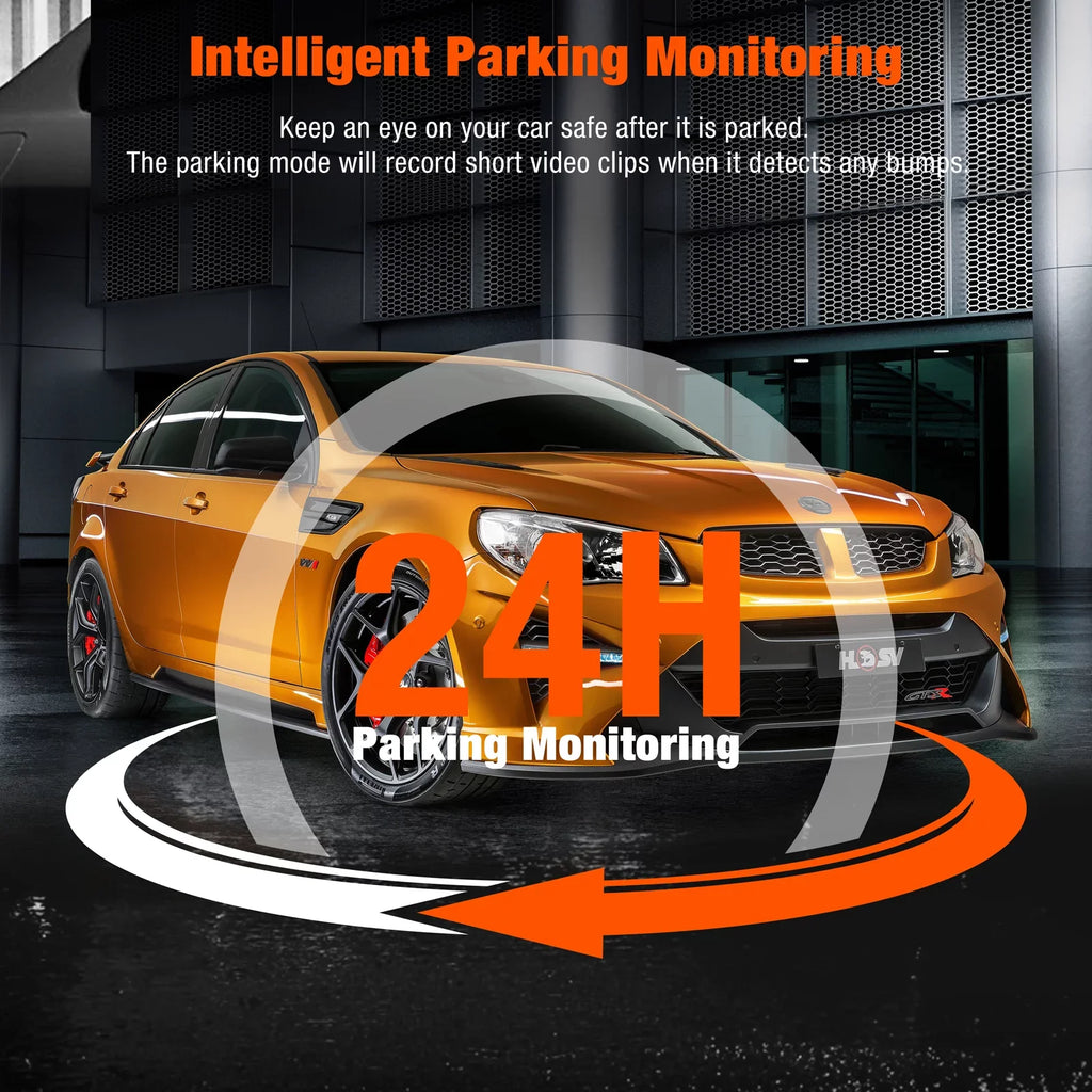 Cam Dash Motion IR with Lock Channel Car Detection and Camera TOGUARD Dash 3 Way Monitor Inside 1080P Vision Front Parking Camera Night Accident Rear Triple Three