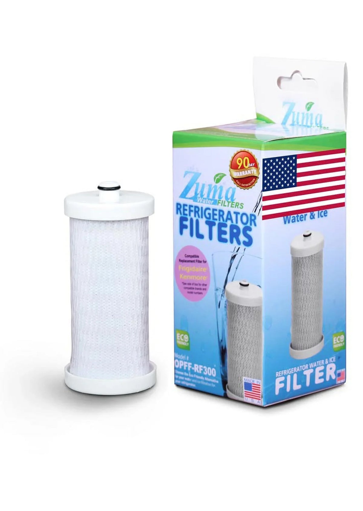 and with - Water Model Filter Ice RF-100 Brand - # in , OPFF-RF300 Frigidaire® ZUMA 994 Made , Compatible U.S.A. ,