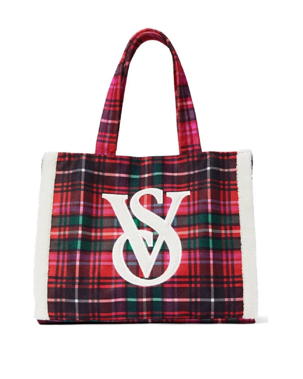 Secret 2022 Limited Bag VS edition Tote Trim Fleece Plaid holiday Victoria’s NWT