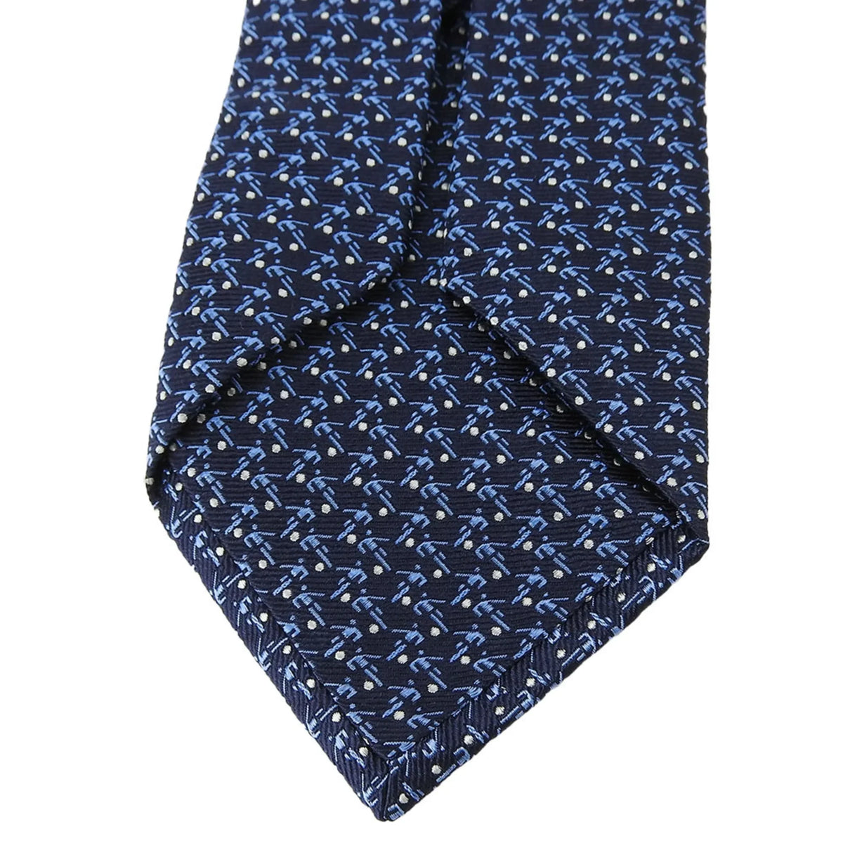 (Good) Necktie Pre-Owned Navy Blue Silk BVLGARI Men's