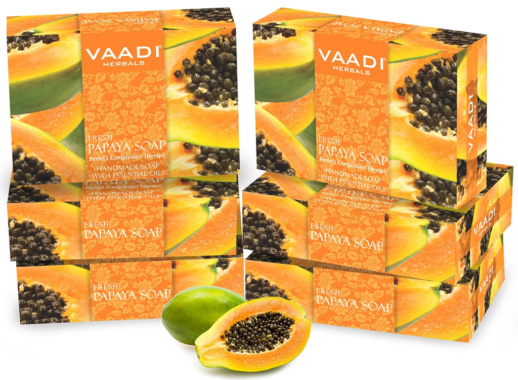 Of Fresh Herbals 75G Papaya (Pack Soap, 6) Vaadi