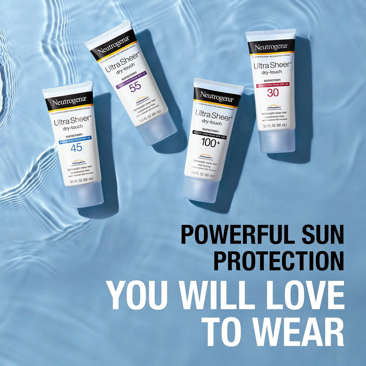 Oz, 2) Water Neutrogena Of (Pack Lotion Broad Dry-Touch Fl. Resistant Spf With 45, Sheer Sunscreen Spectrum Ultra And Non-Greasy 3