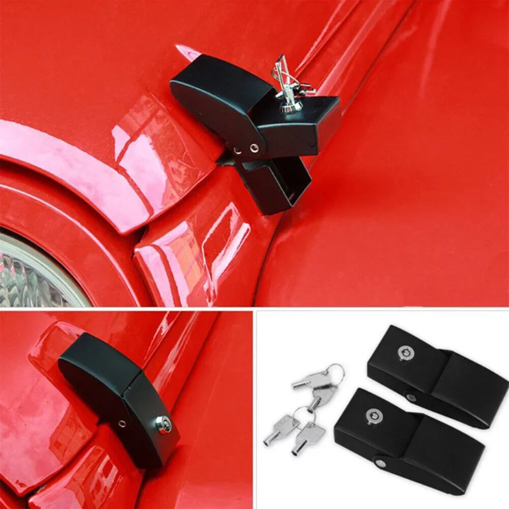 for & Latch Easy JK Wrangler High-Quality Kit Hood JKU Materials Pins - Strong - - Jahy2Tech Locking Jeep Stylish Installation
