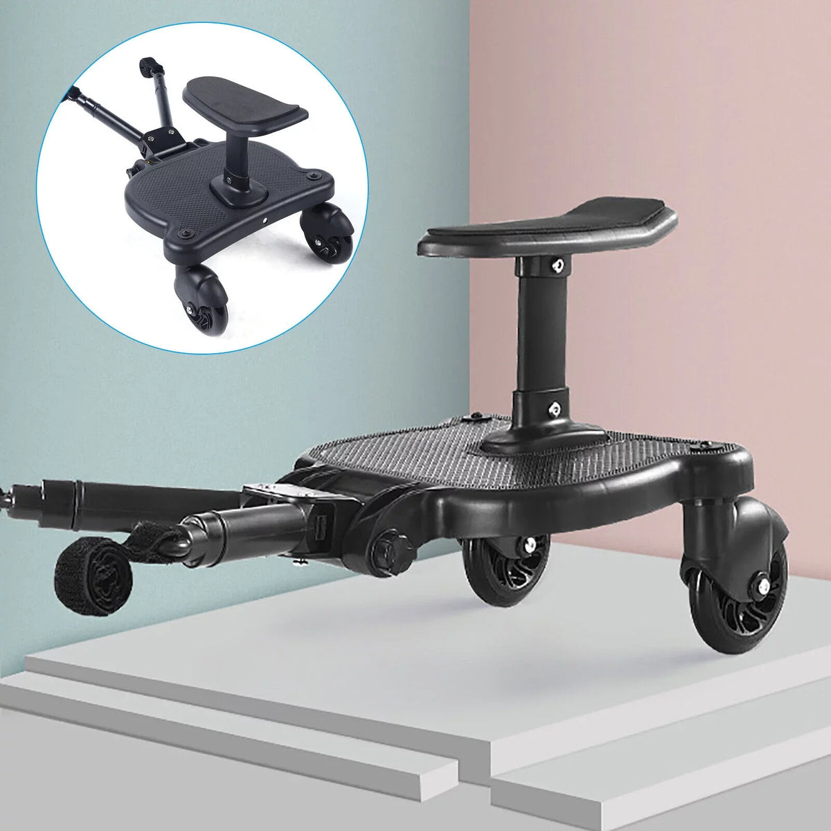 Seat Ride PP In Board Anti-Slip Pedal Pushchair Board 1 2 Pedal Board with Stroller Auxiliary Universal Connector Wheeled Stroller 25kg Adapter Seat Buggy Buggy Eco-friendly Board