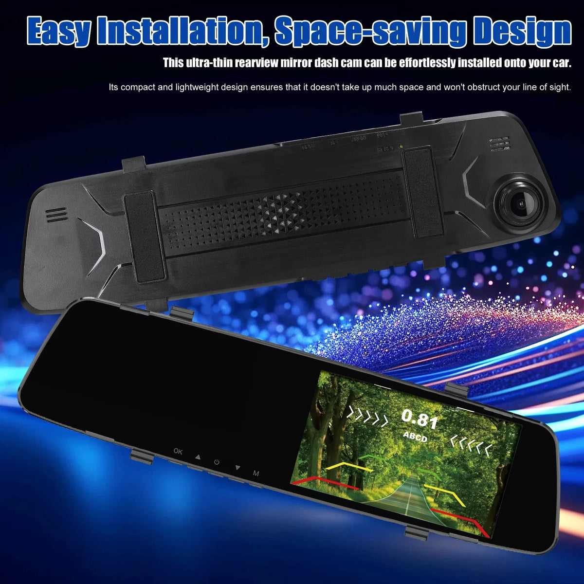 Dual Cam Dash Camera,Camera Camera 4.3 Inch Dazzduo Screen 4.3 Reco Inch Reverse Dash Rear DVR Dash Inch Rear Reverse 4 Radars 1080P Dash Dual Radars Support Screen Rear Rear Camera Radars