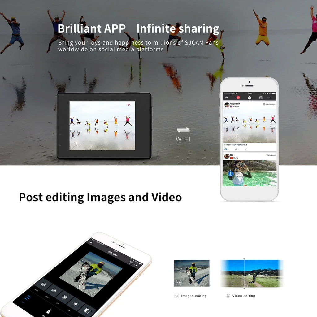 SJ4000AIR with WiFi Share 16MP , moobody 2,inch IPS Camera Photos Adventures and Screen! Your 4K with Sports