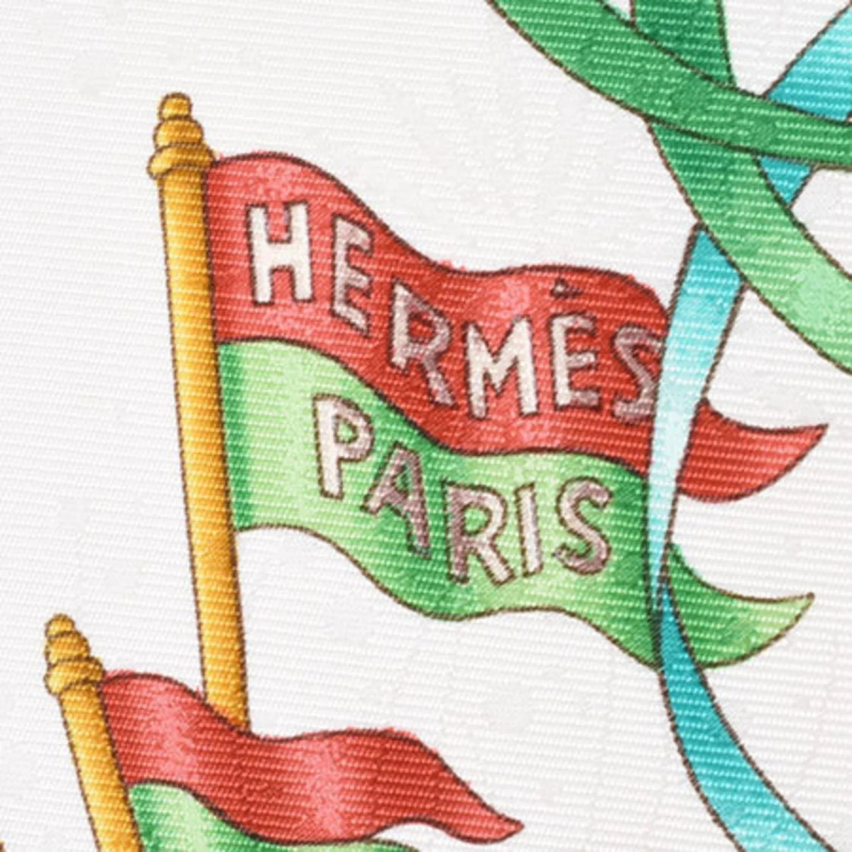 Park PARK White Hermes Red Carre Silk Scarf LUNA (Good) HERMES 90 Pre-Owned Amusement