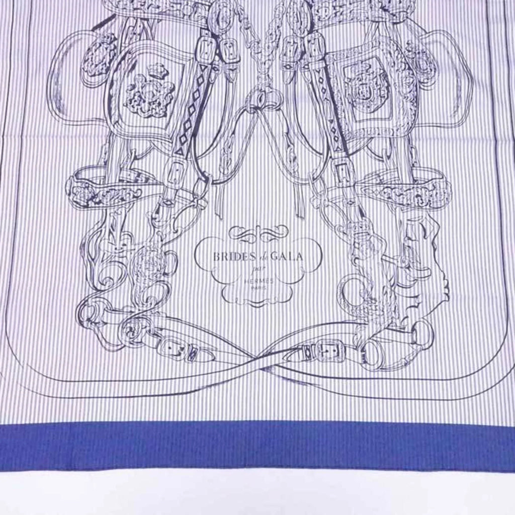 Carre white navy silk ladies Hermes de (Good) HERMES x BRIDES 90 Pre-Owned scarf GALA