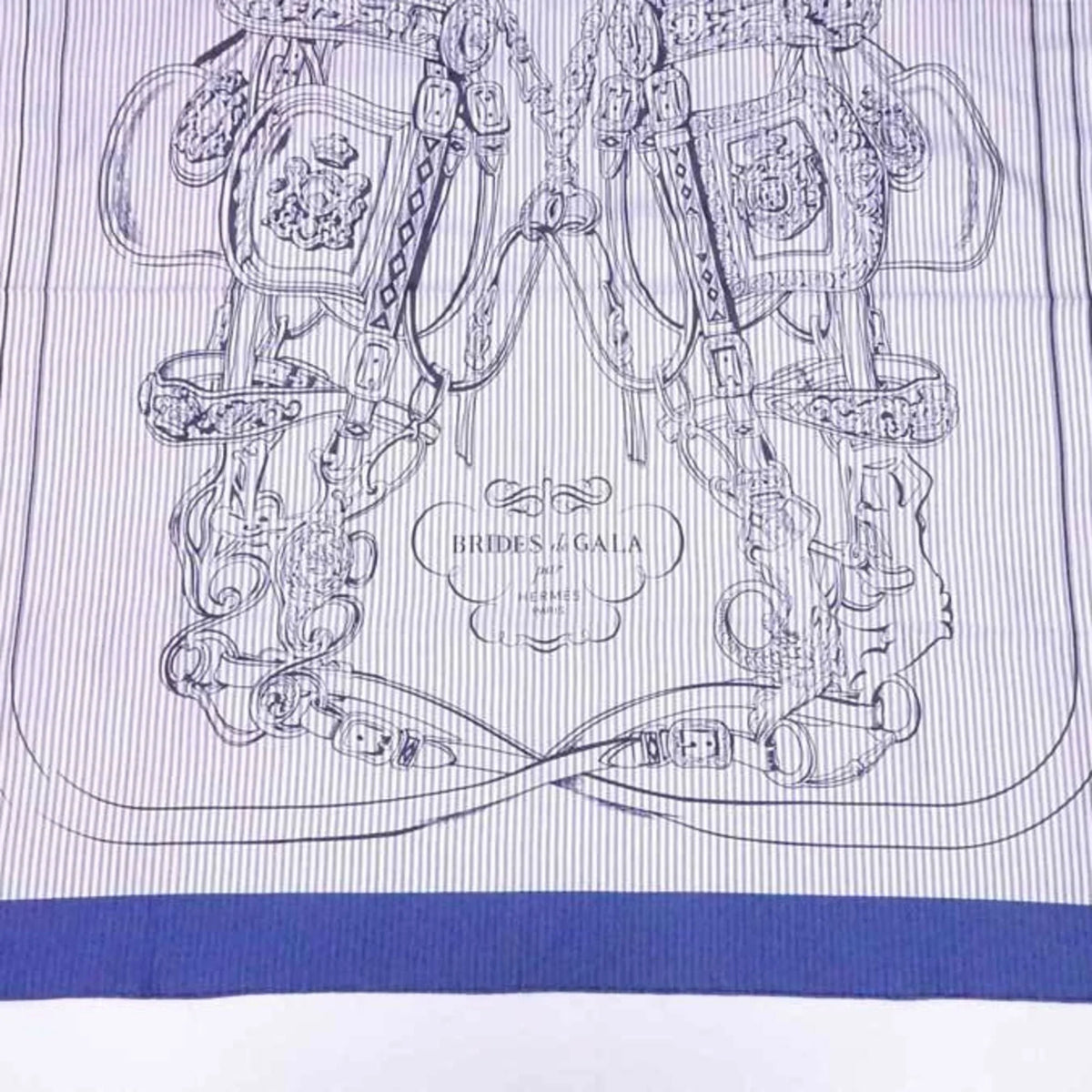 Carre white navy silk ladies Hermes de (Good) HERMES x BRIDES 90 Pre-Owned scarf GALA