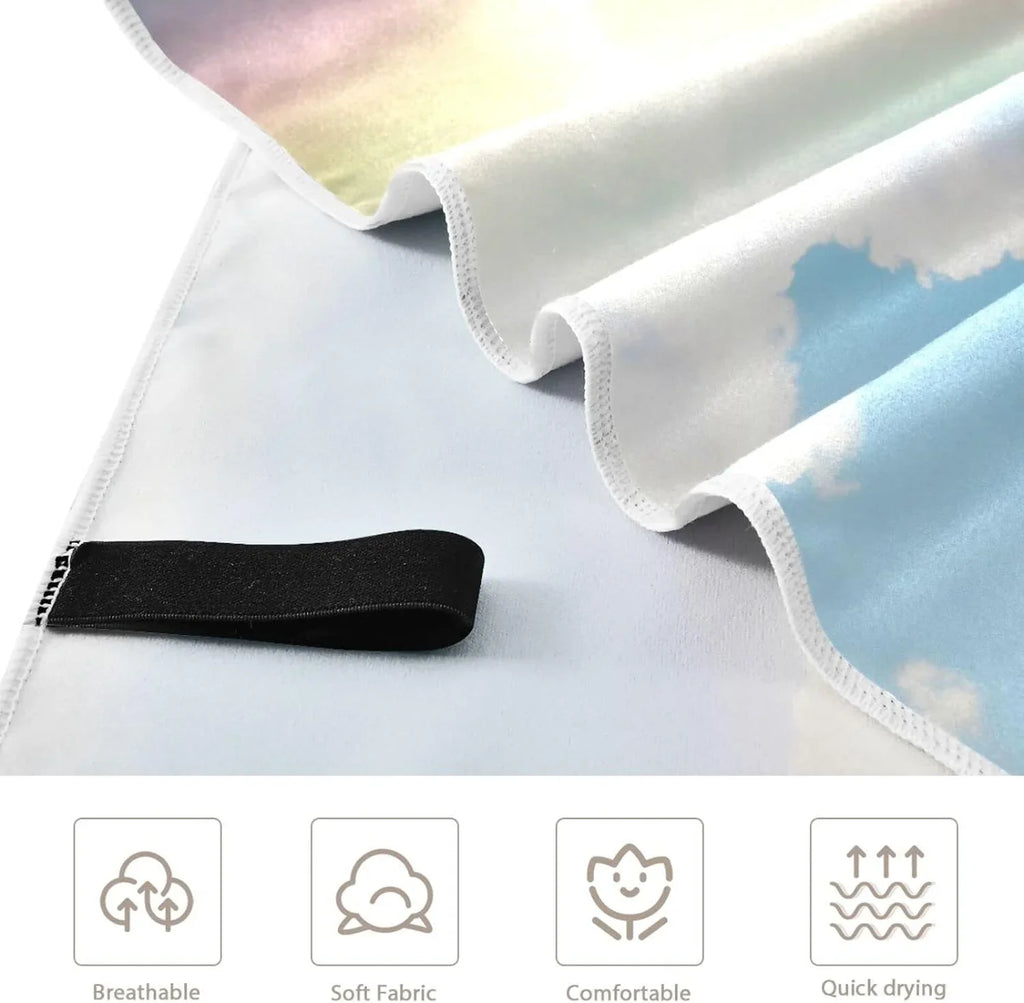 Travel - Towels Dry Lightweight - Beautiful for Towel Swimming Super Bestwell Quick Beach Holiday（282） Absorbent Rainbow Camping Compact Towel Oversized