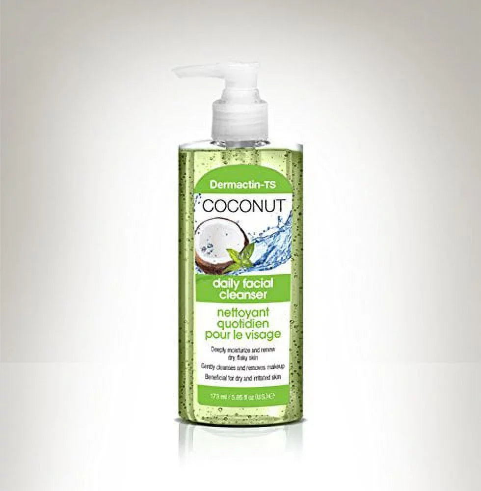 & Coconut & Renews Moisturizes, PACK) Irritated Skin, (3 Deeply Gently 5.85 - Removes for oz. Flaky Dermactin-TS Cleanses Facial Makeup, Dry, Skin Cleanser