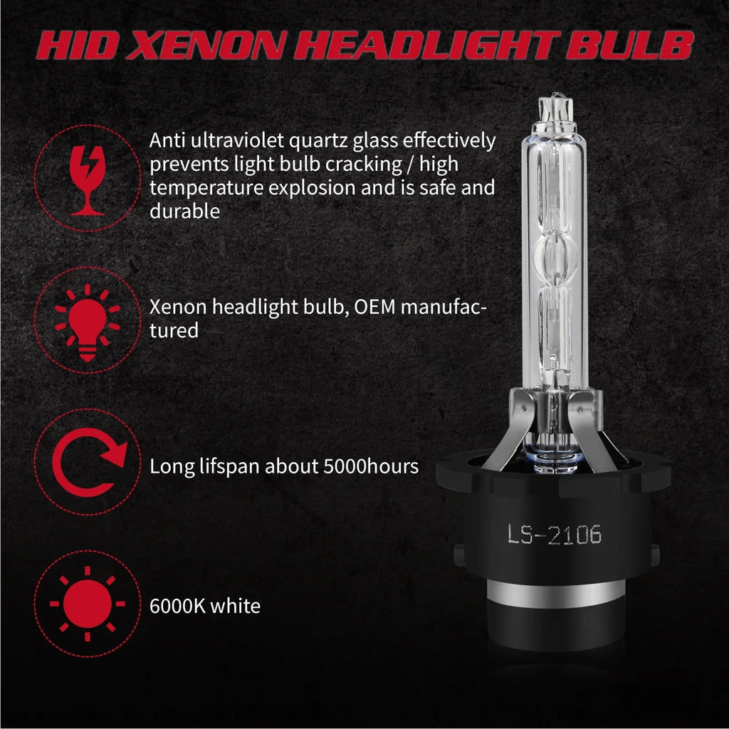 Bulbs 2009 2010 2012 2011 White 2007 2013 Lexus 6000K 2014 Hid ES350 Low 2X Headlight for 2015 Beam 2008 D4S