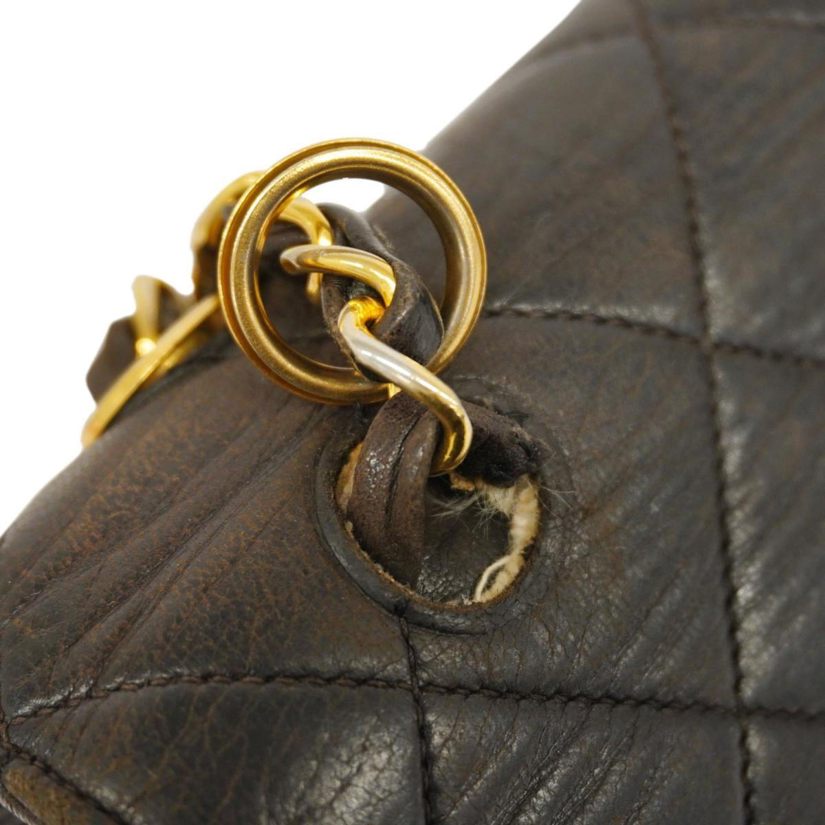 Pre-Owned Double Bag Face Women's Lambskin Chain (Good) Matelasse Shoulder Chanel W