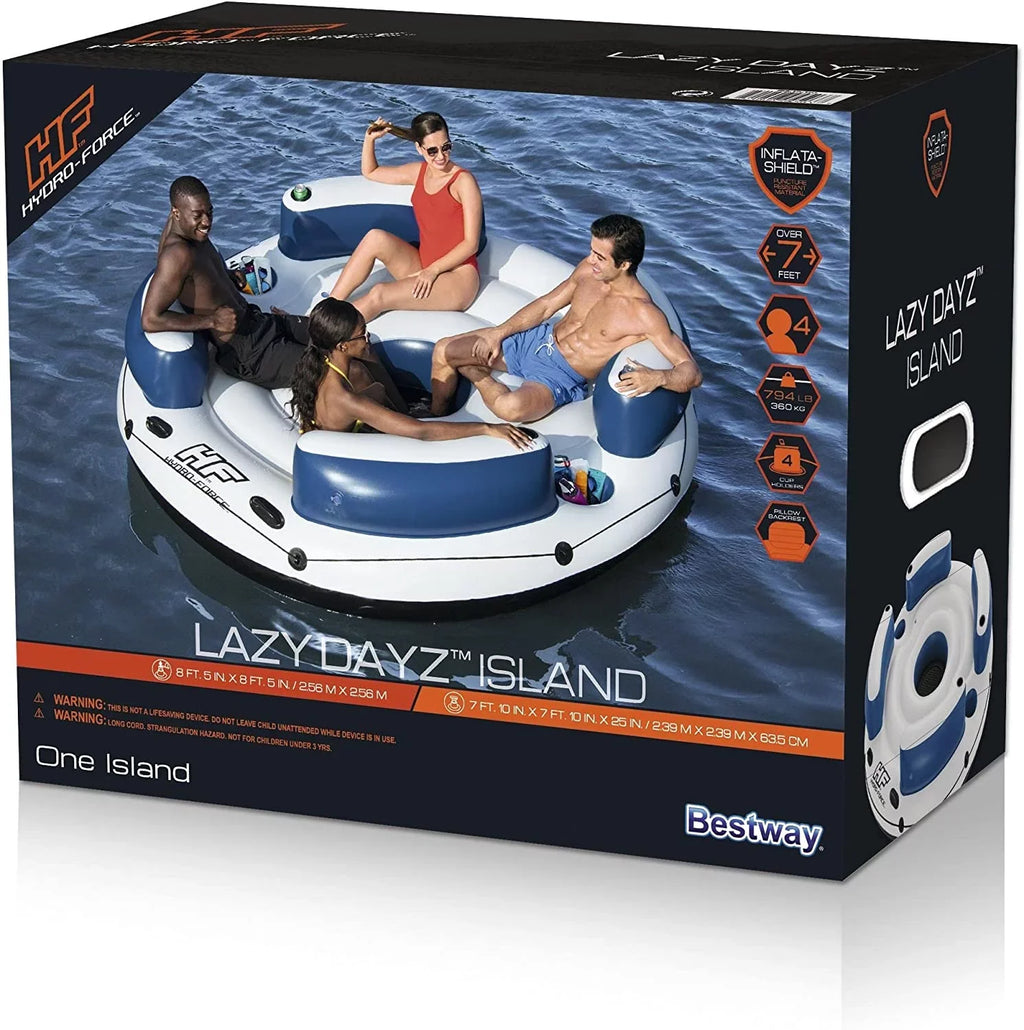 Inflatable Island 4-Person Lazy DayZ Hydro-Force Party