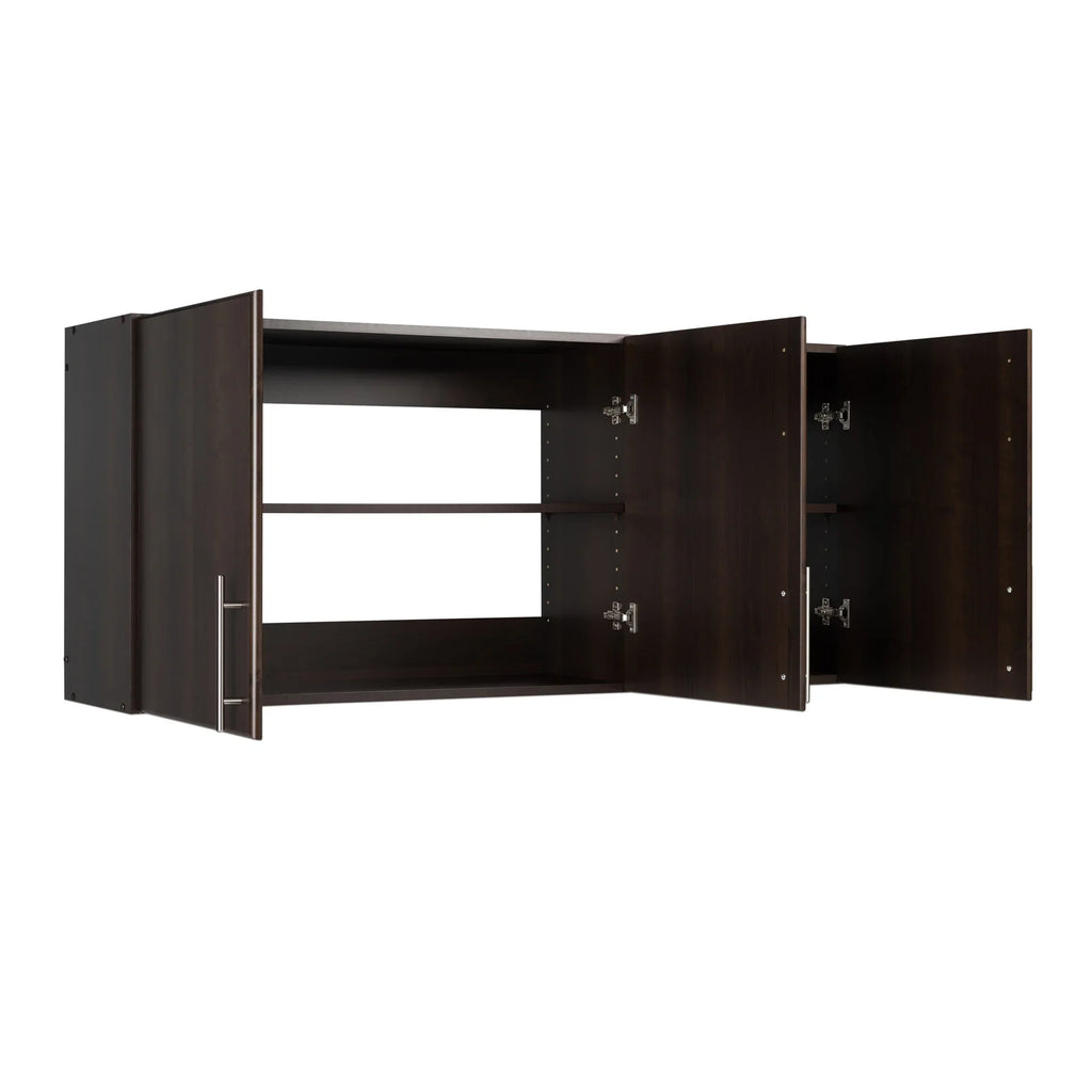 Cabinet Adjustable Espresso EEW-5424, Prepac Elite x x by Garage 24"H Versatile Tall 54"W 12"D, Wall Wall Cabinet, Prepac, 3-Door,