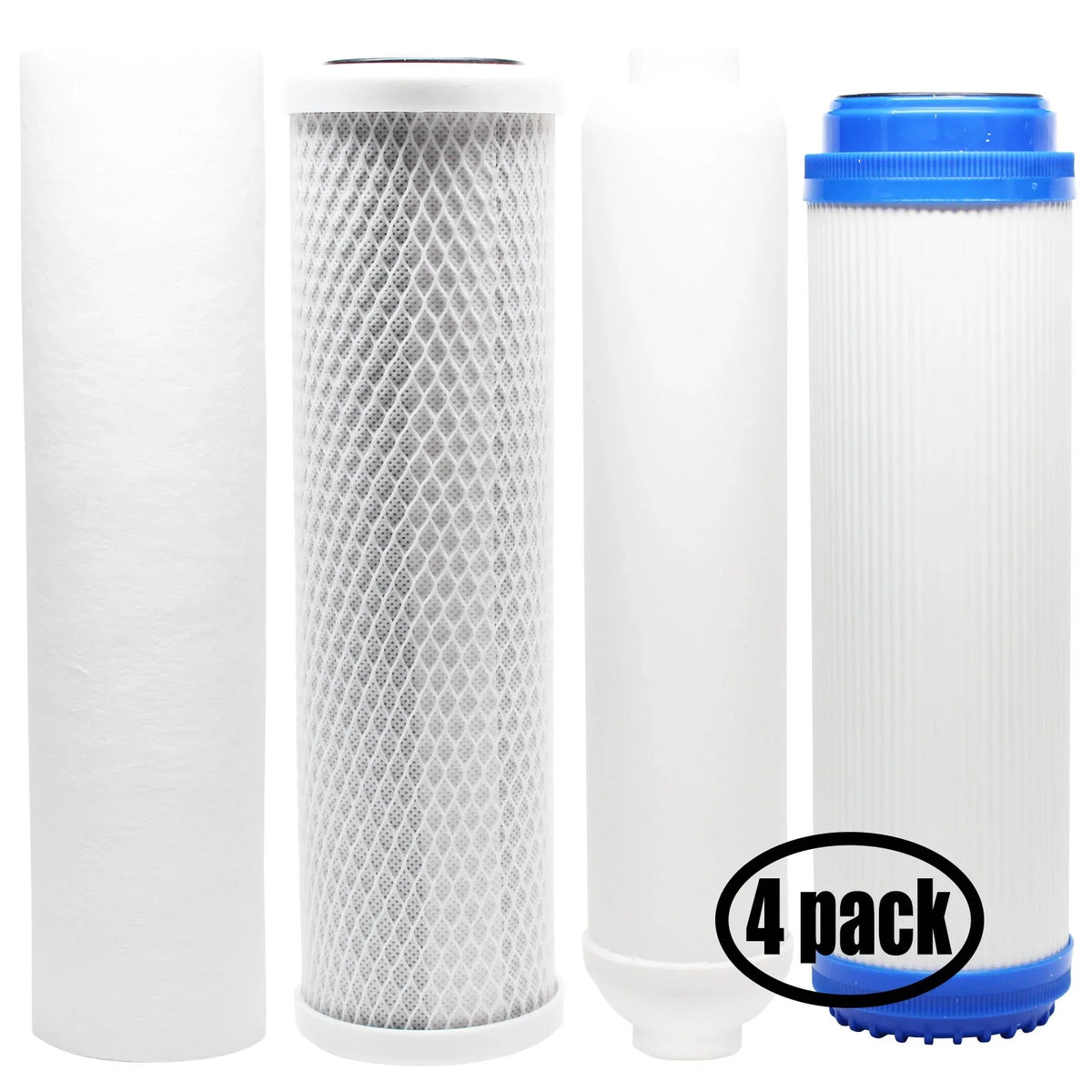 & Sediment Brand Kit GAC Filter Filter Liquagen 4-Pack - - liqua500 Denali Block Replacement for RO Includes PP Cartridge for Pure Filter, Filter Inline Filter, Carbon System