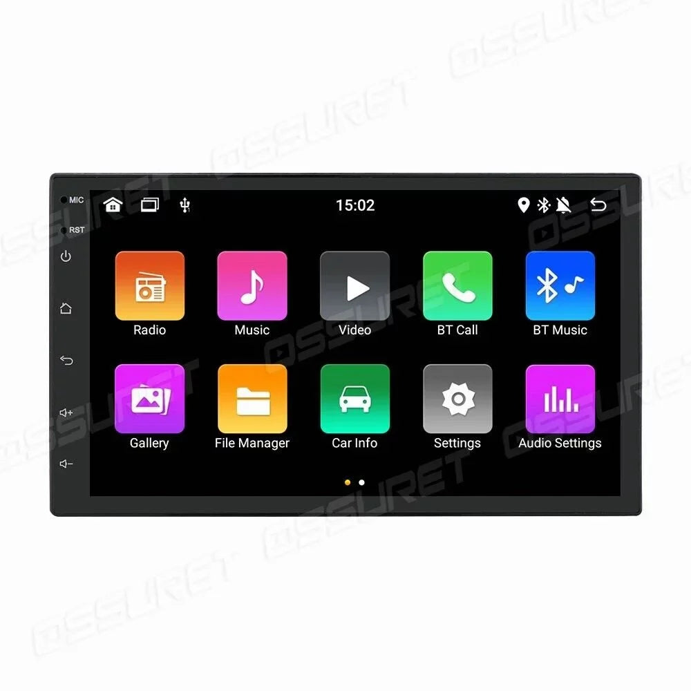 Stereo Head Dash Din 2 GPS Backup With Navigation Double In Android Car Radio System Bluetooth 7" Unit 11 Camera