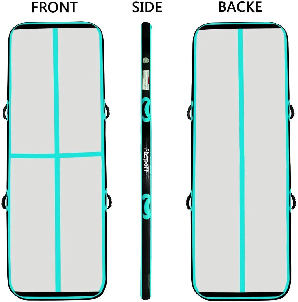 Tumbling Air Mat, FBSPORT Mint Inflatbale Mat, Material Carbon Gymnastic Green 20ft Fiber Track Exercise