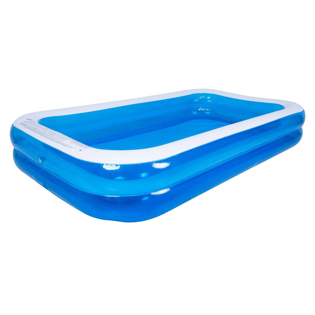 Central White and Inflatable Pool 10' Blue Swimming Pool Rectangular