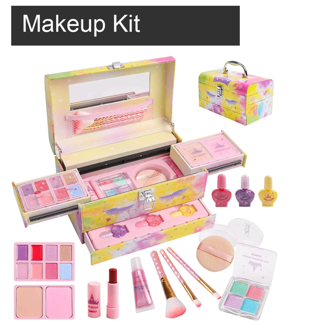 Kit Unicorn Little Real Palettes - Box with Makeup Girls Makeup Washable