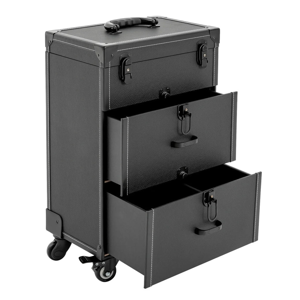 Polish Nail Makeup Trolley Miumaeov Rolling Cosmetic Train Organizer Storage Luggage Case Box Professional