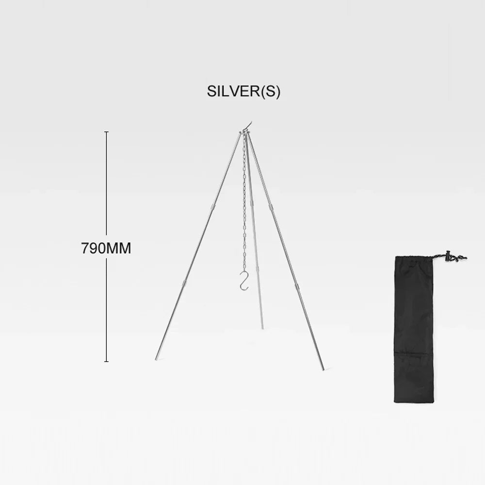 Picnic Aluminum Alloy Folding Stand BBQ Campfire Bracket Tripod for Rack Bonfire Detachable Pot Arealer Portable Hung Camping