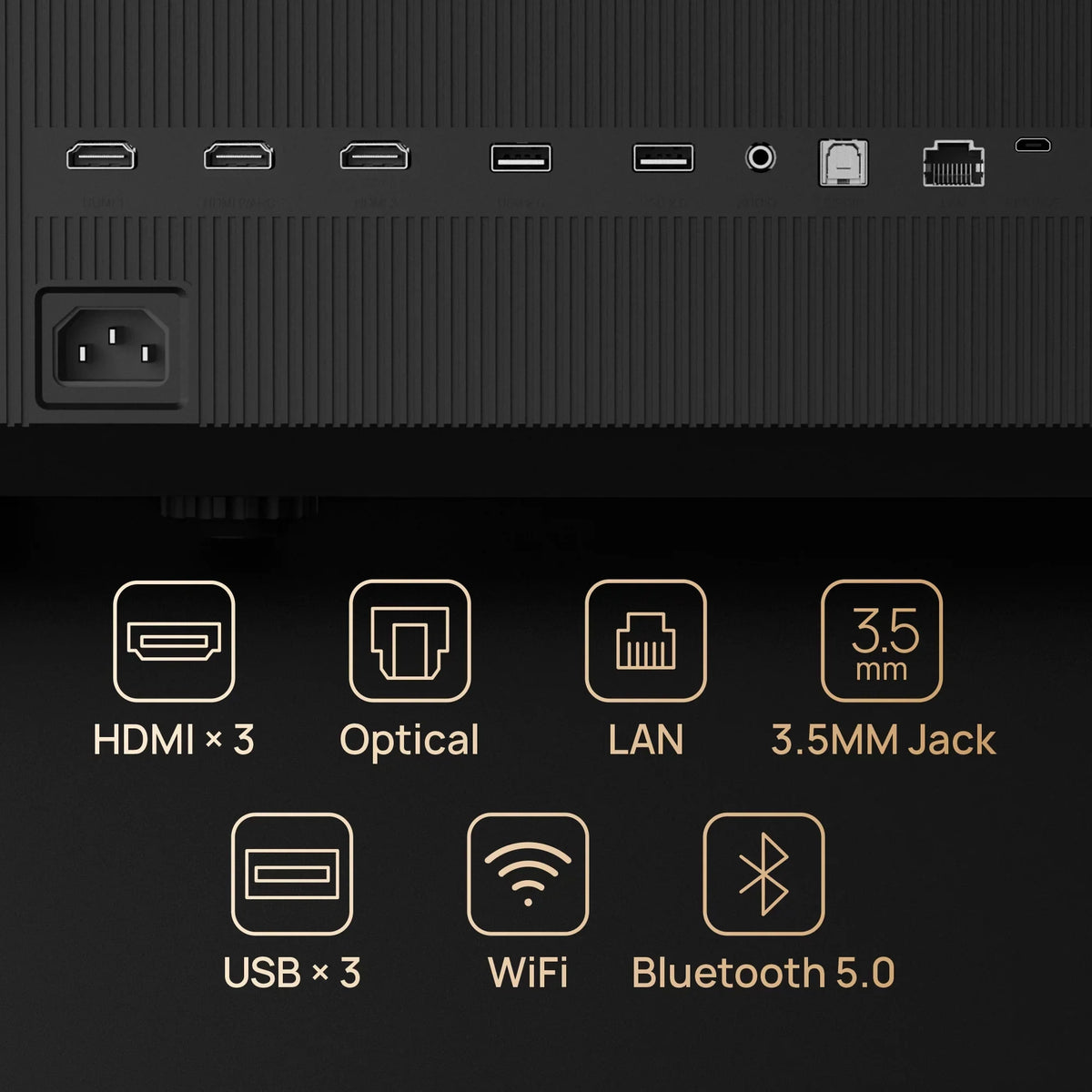 OS AURA TV Laser with 4K Short Kardon Ultra Projector Android Harman Speakers, XGIMI Throw