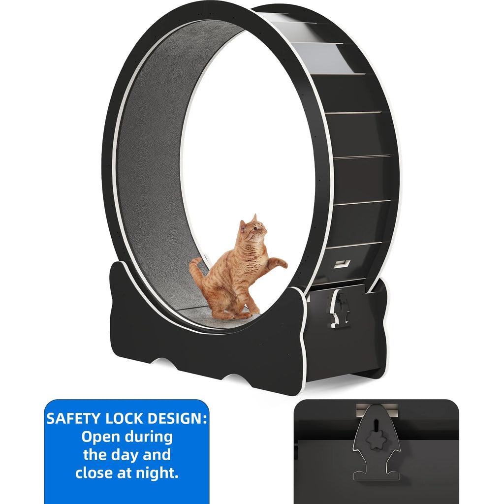Noise inch Running Exercise Fitness Cat Cat Dextrus for Wheel 43.3 with Cat's Wheel Exerciser Cats, Ultra Low and Detachable Carpet Indoor and Treadmill for Large Health