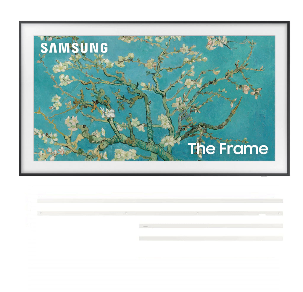 Frame White, HDR with 85-Inch The VG-SCFA85WTBZA Smart Quantum Series Customizable TV, The Class SAMSUNG SAMSUNG 85” Bezel Frame (2022) a for TV 4K LS03B QLED Modern