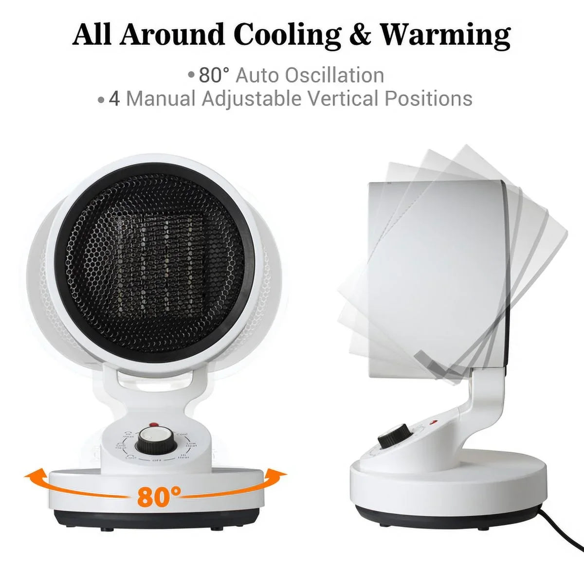 (900W), Heat and 3 , modes Heat Cooling Up Heat (1500W), Machine Low Space & Office Heater for Fan,with Cool including Space Quick 2-In-1 High Mode Electric Fan, (10W) Cool Home, Warm