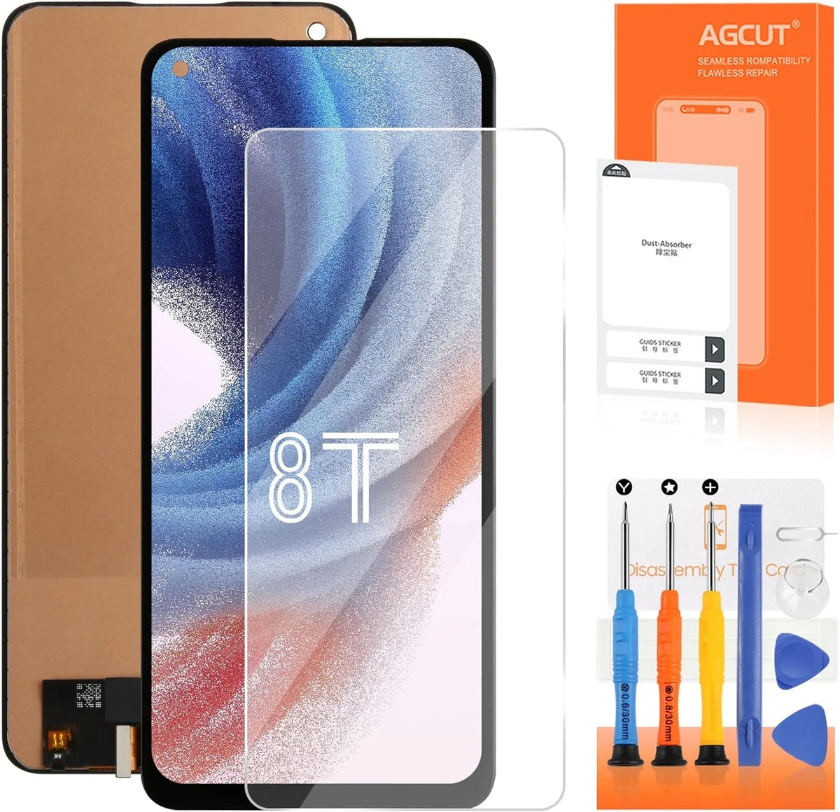 LCD for Oneplus Display Fingerprint) Screen Touch 8T+ KB2000 (Support 5G Screen KB2005 OLED KB2003 KB2001 Repair Replacement 8T Digitizer Assembly Part