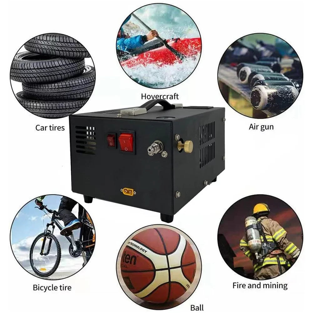 Pressure Portable Intelligent Barometer with Air 4500PSI Transformer Compressor Automatic Lixada Electric High Shutdown Pump