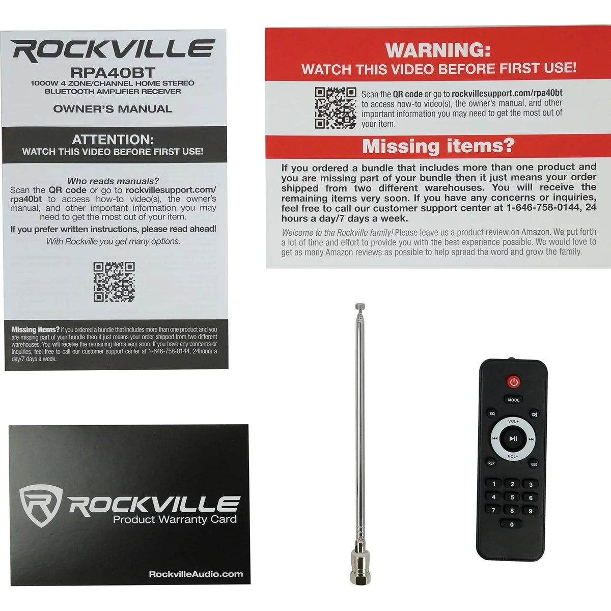 White 8" Kit 4-Room Audio Speakers Rockville Home Ceiling Receiver+(8) RPA40BT