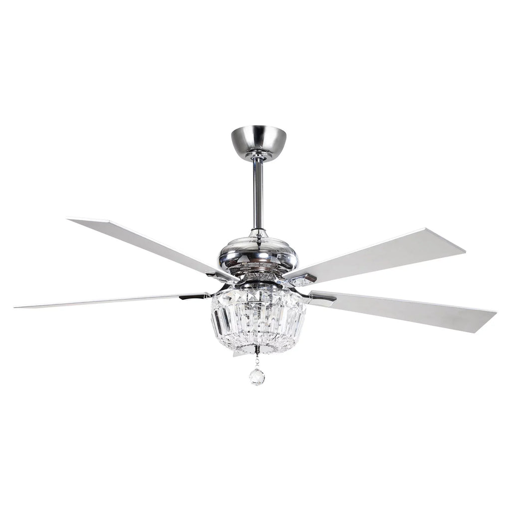 Bulb Ceiling Inches Nickel 5 Fan Parrot Ceiling Fan Included and Brushed Uncle with Reverse and Crystal Not Chandelier Fan Ceiling with 48 Blades, Remote Modern 2 Light