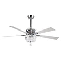Bulb Ceiling Inches Nickel 5 Fan Parrot Ceiling Fan Included and Brushed Uncle with Reverse and Crystal Not Chandelier Fan Ceiling with 48 Blades, Remote Modern 2 Light