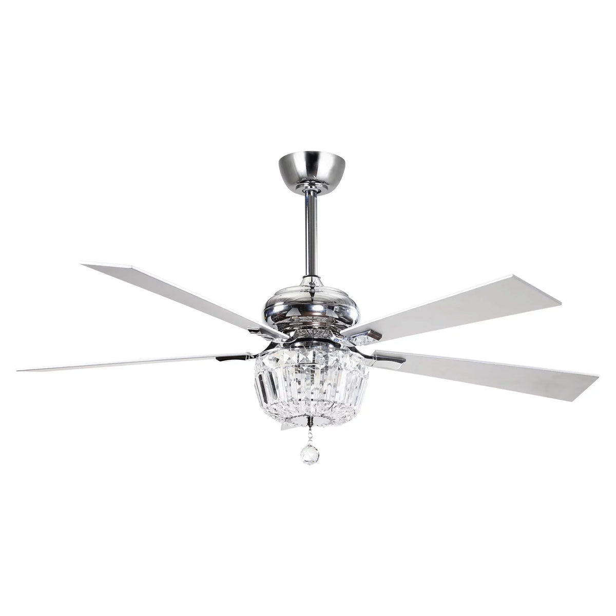 Bulb Ceiling Inches Nickel 5 Fan Parrot Ceiling Fan Included and Brushed Uncle with Reverse and Crystal Not Chandelier Fan Ceiling with 48 Blades, Remote Modern 2 Light