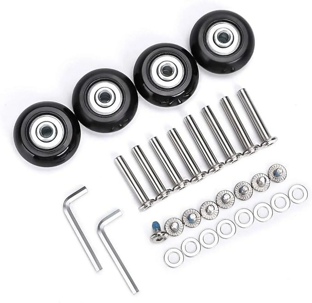 x Kits, Caster Replacement A Set Luggage 4 Swivel of Bearings 18mm Wheels Repair Suitcase Rubber 40mm Wheels, OwnMy