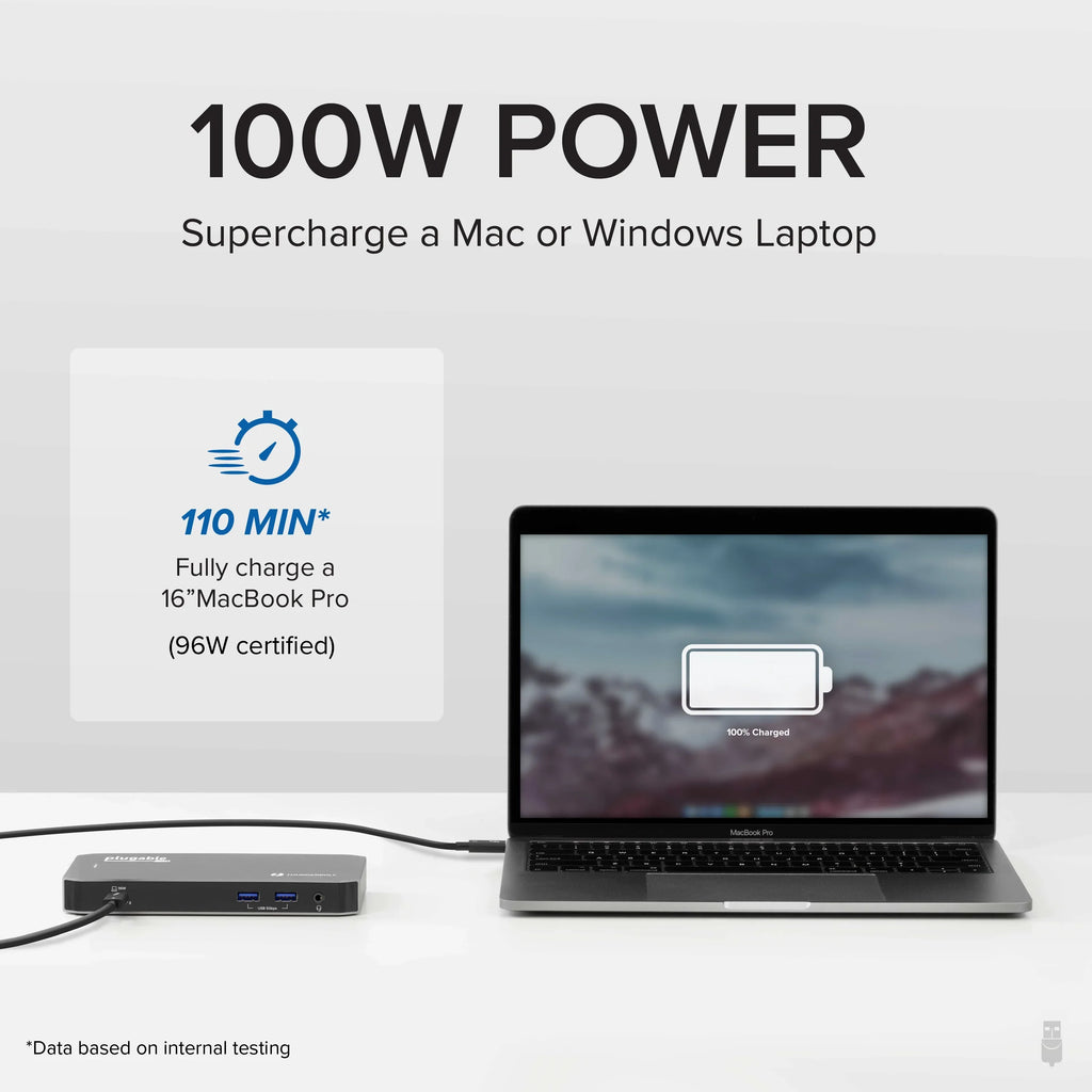 HDMI, Charging, USB-C Jack Windows - with 96W Compatible with 2x and DisplayPort Laptops, Plugable and Dock Ethernet, 40Gbps Gigabit and USB-C, Audio 3x Thunderbolt USB 3.0, Mac