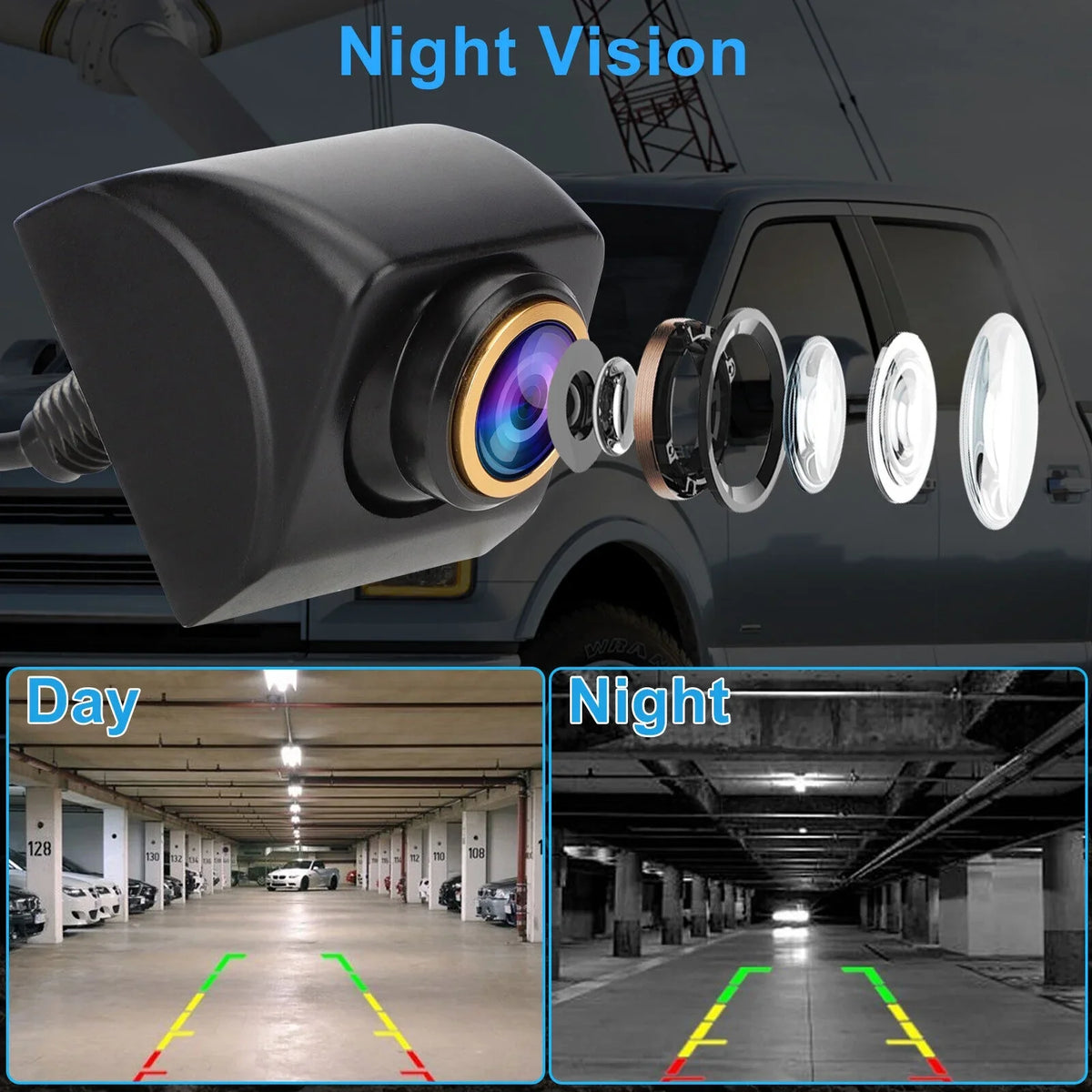 Camera 170° Cam Reverse Parking Waterproof Backup View Rear Car Adjustable 360°