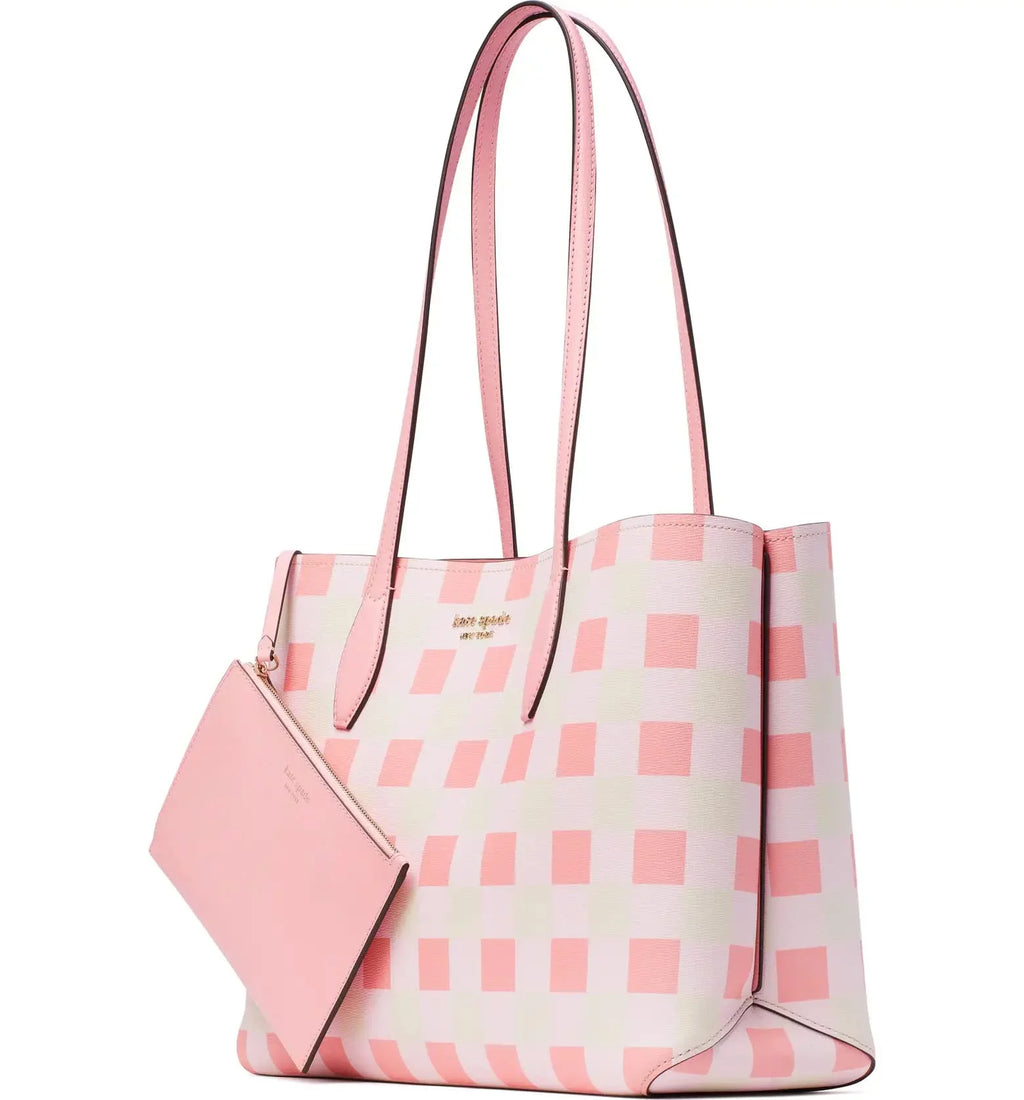 Soda Large New Kate York Spade Grapefruit Tote, Gingham All Day